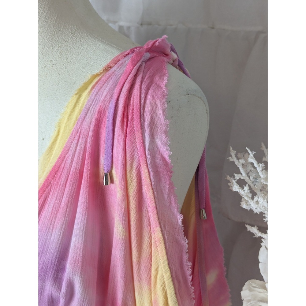 Vici Tequila Sunset Tie Dye Cold Shoulder Maxi Dress Beach Coastal Resort S - Picture 8 of 15